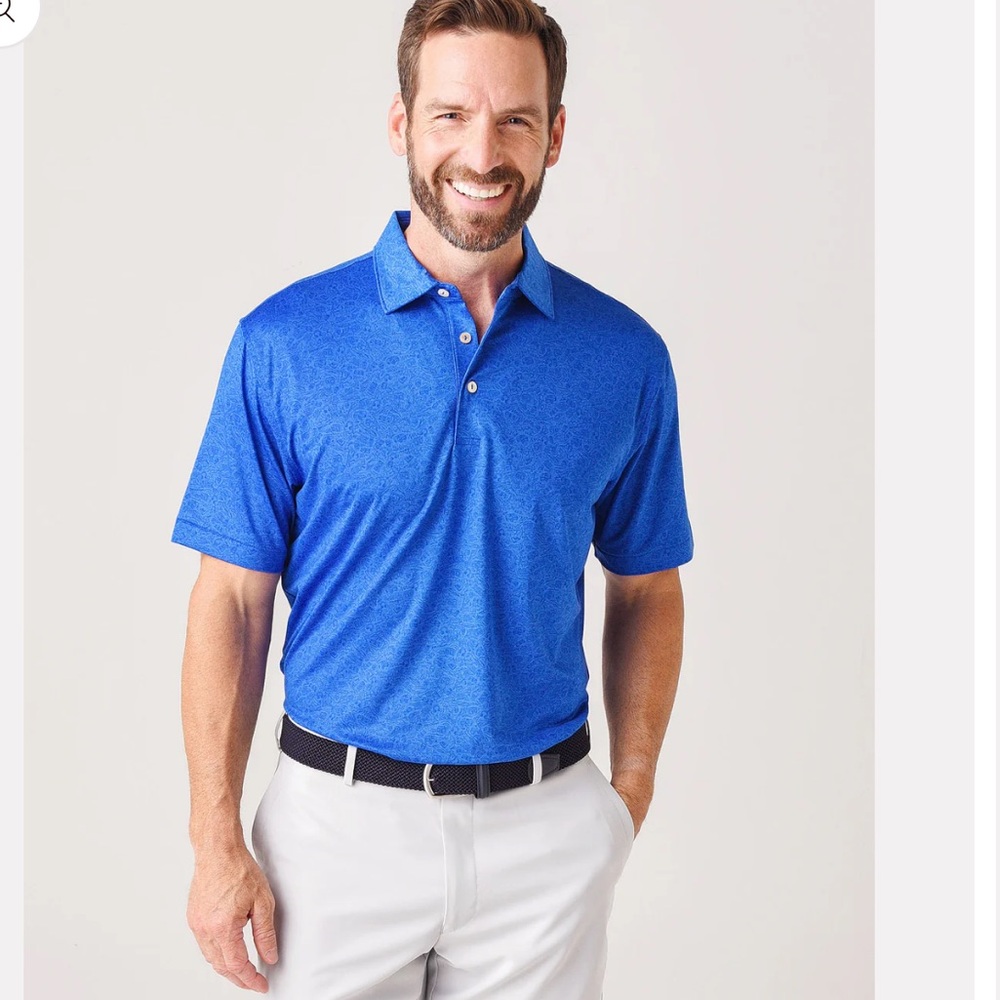 PETER MILLAR Sz XL Crown Sport Men's Cash Performance PRINTED Jersey Polo